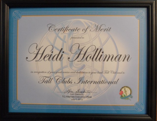 Merit Award for Heidi at TCI Convention 2012